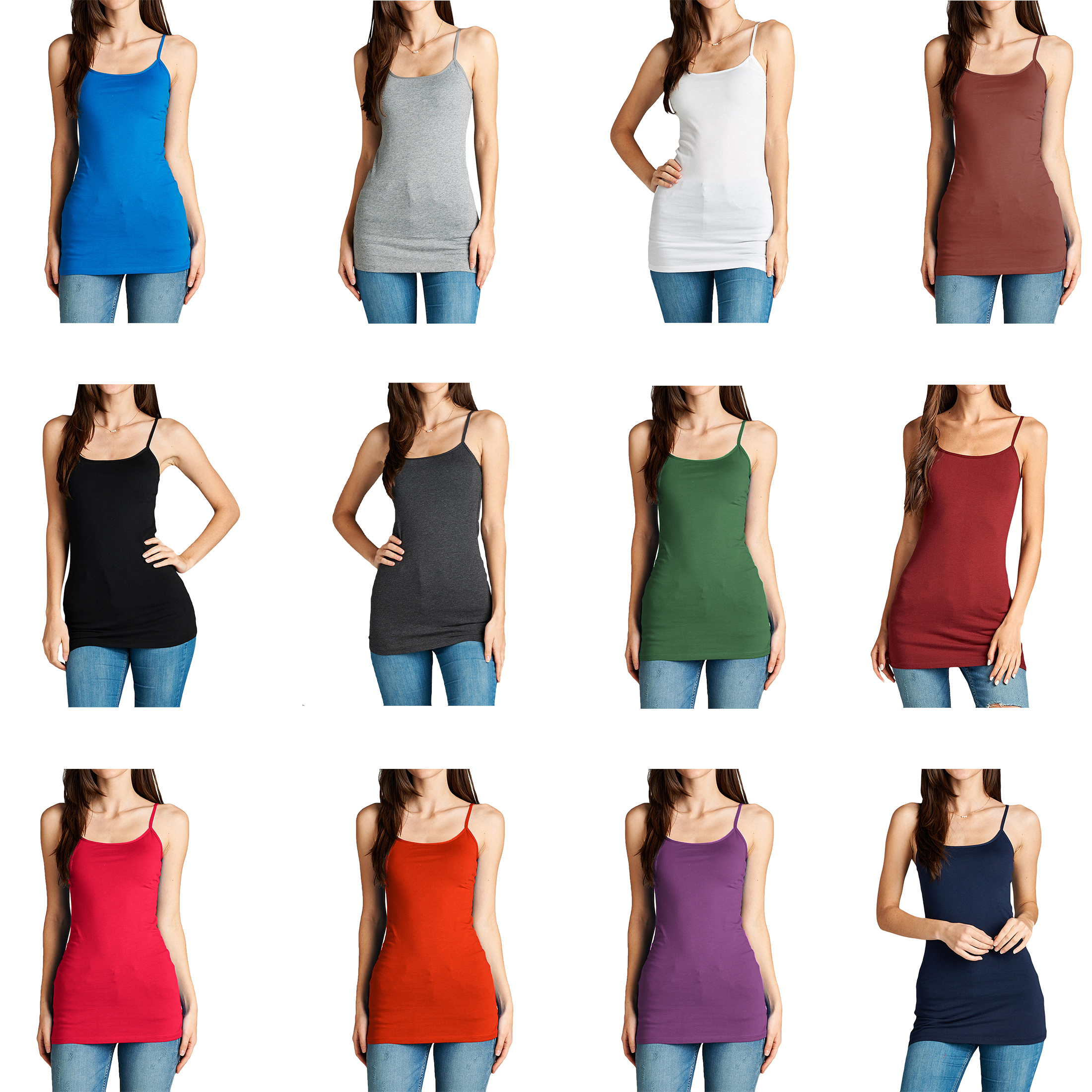 6-Pack Women's Sleeveless Athletic Tank Tops Soft Classic Relaxed-Fit Lightweight Ladies Tank Tees - S