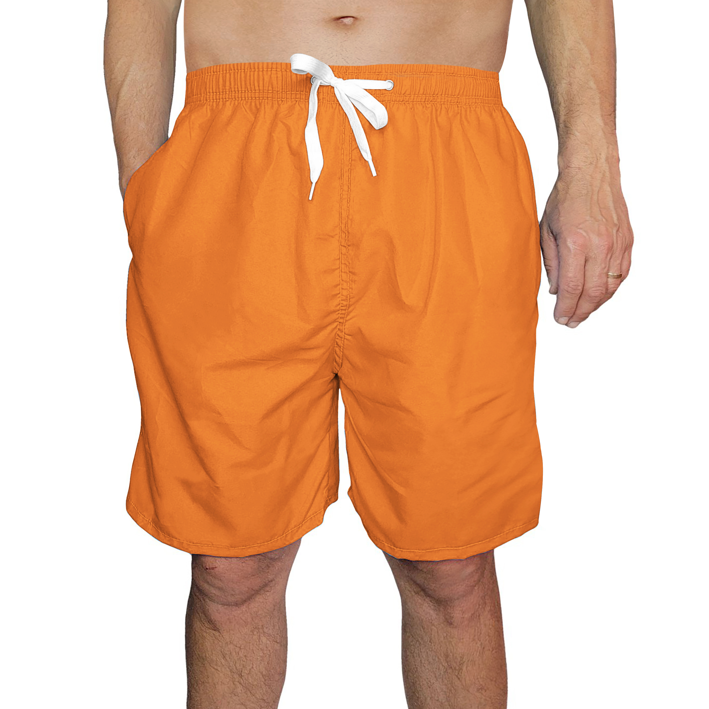 5-Pack Men's Quick Dry Swim Trunks With Pockets Solid Bathing Beachwear Flex Board Shorts - L