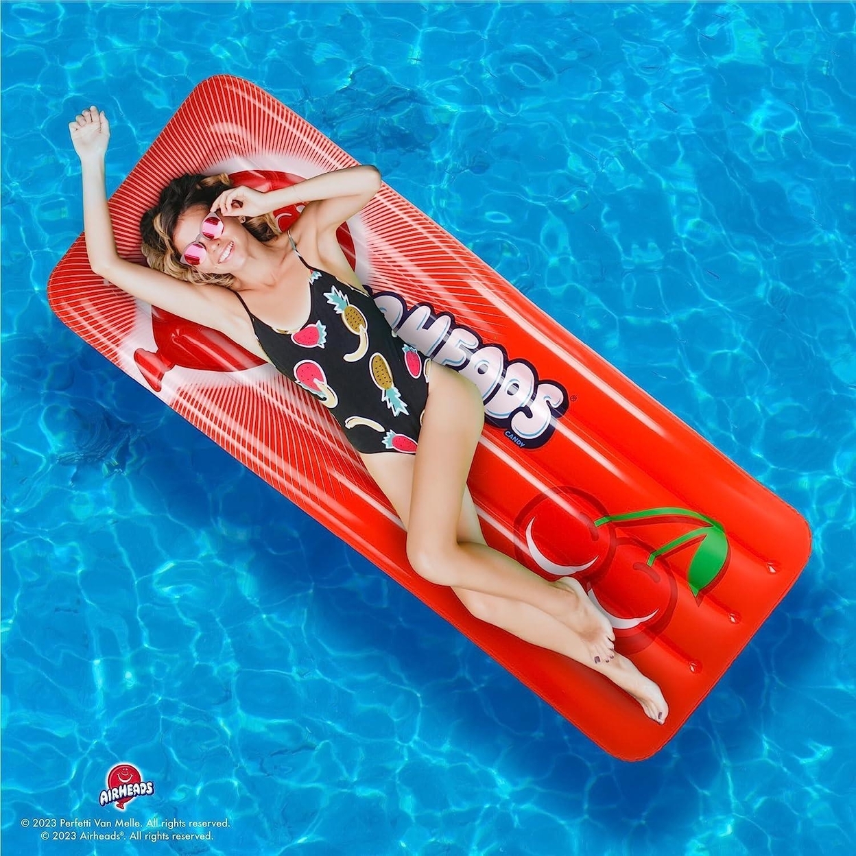 Airheads Red Cherry Inflatable Pool Float 67 Candy Theme Water Raft Mighty Mojo