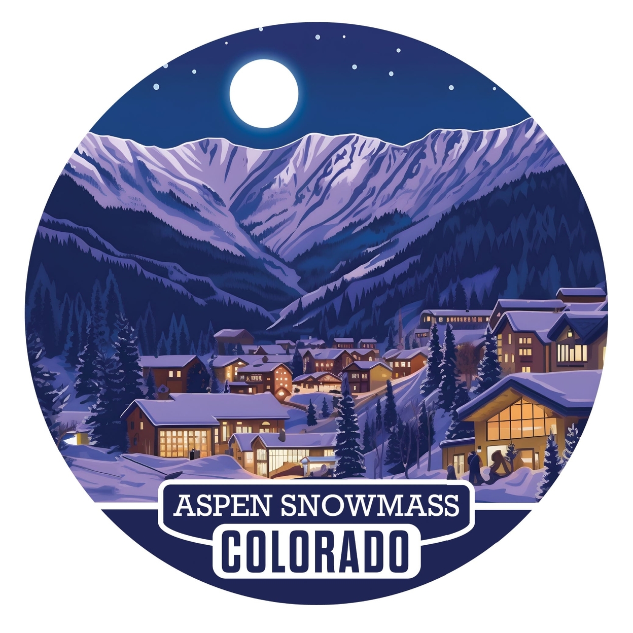 Aspen Snowmass Colorado Design B Souvenir Vinyl Decal Sticker - 4-Inch