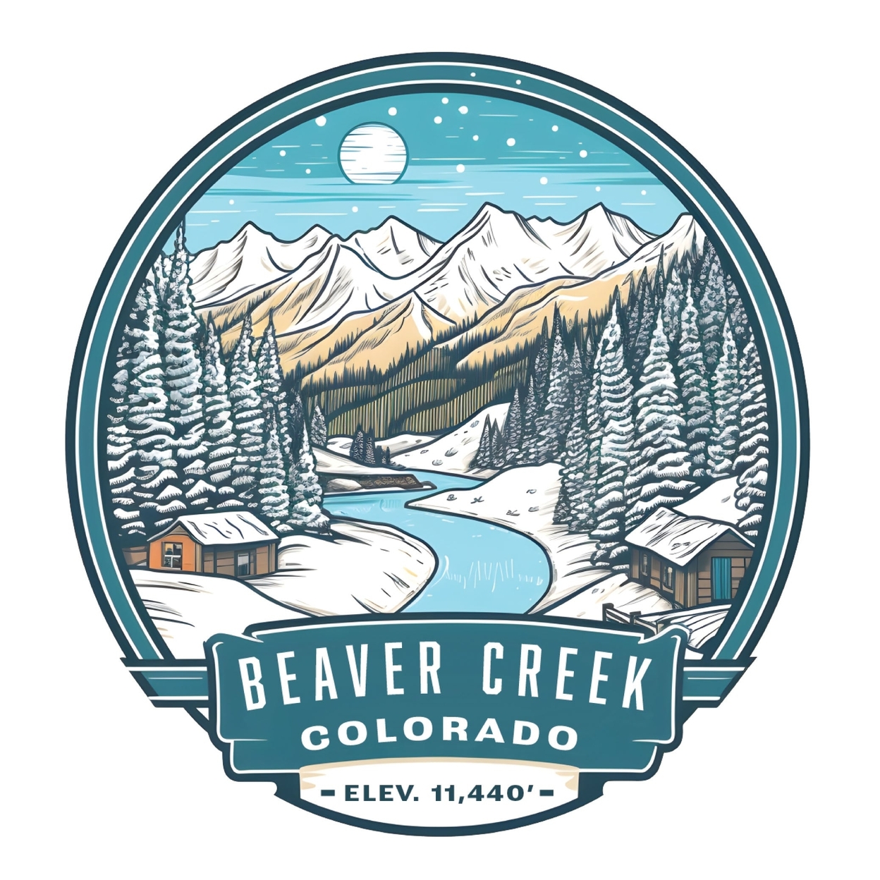 Beaver Creek Colorado Design B Souvenir Vinyl Decal Sticker - 4-Inch