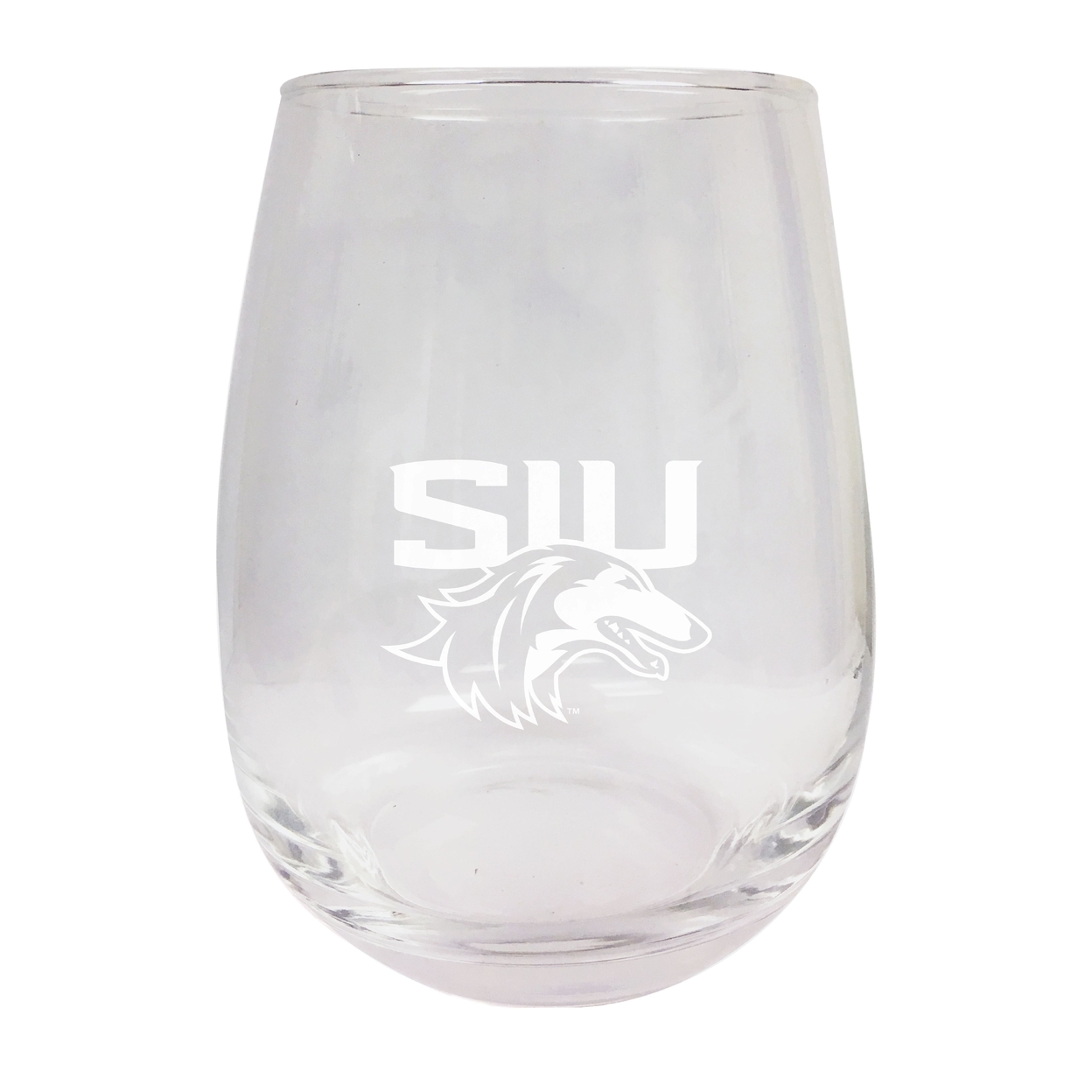 Southern Illinois Salukis Etched Stemless Wine Glass