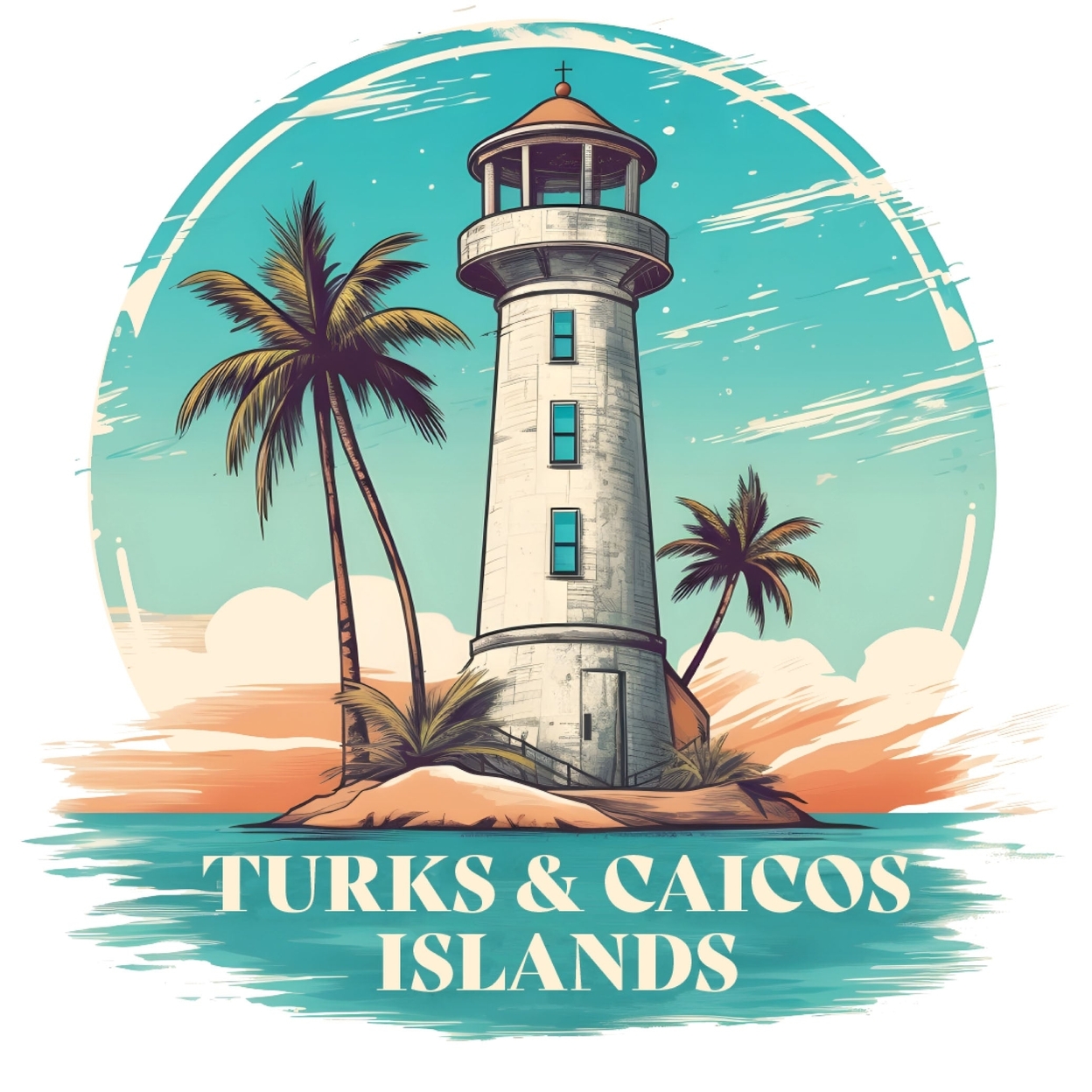 Turks And Caicos Design A Souvenir Vinyl Decal Sticker - 4-Inch
