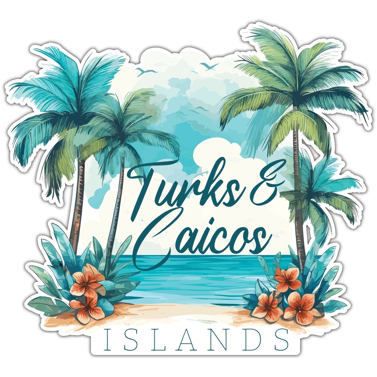Turks And Caicos Design C Souvenir Vinyl Decal Sticker - 4-Inch