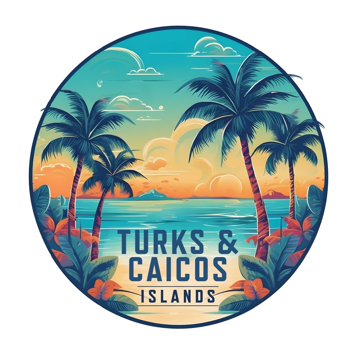 Turks And Caicos Design D Souvenir Vinyl Decal Sticker - 2-Inch