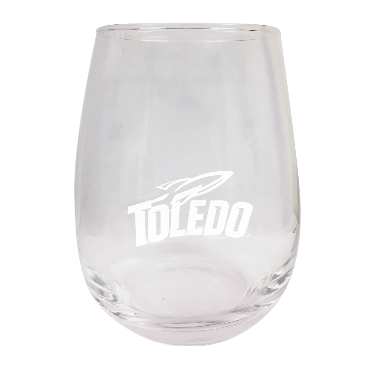 Toledo Rockets Etched Stemless Wine Glass
