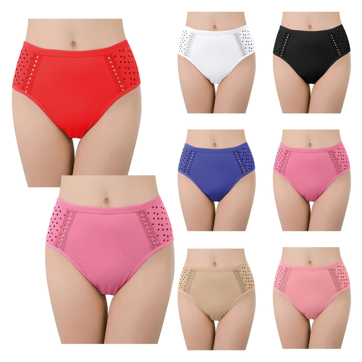 6-Pack Women's Seamless Comfort Flex Fit Underwear Briefs Soft Breathable Lightweight Regular Ladies Panties - M