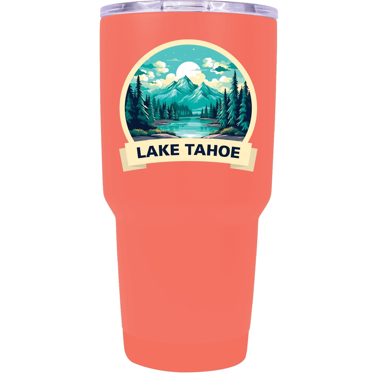 Lake Tahoe California Souvenir 24 Oz Insulated Stainless Steel Tumbler - Coral,,4-Pack