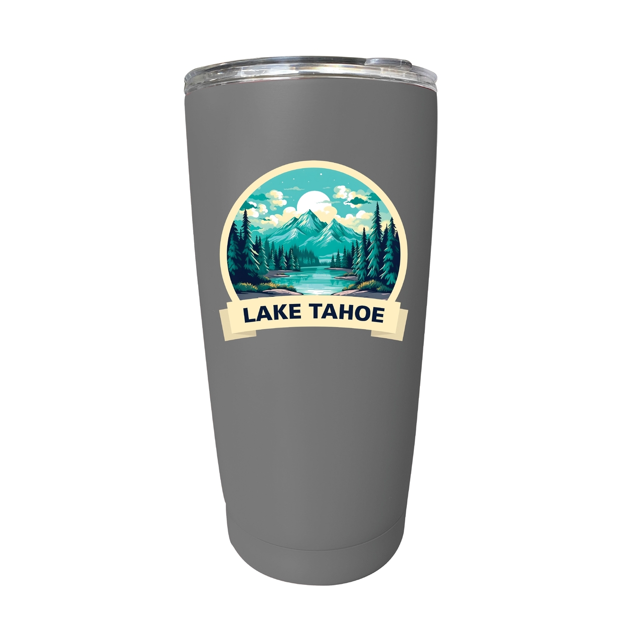 Lake Tahoe California Souvenir 16 Oz Stainless Steel Insulated Tumbler - Gray,,Single