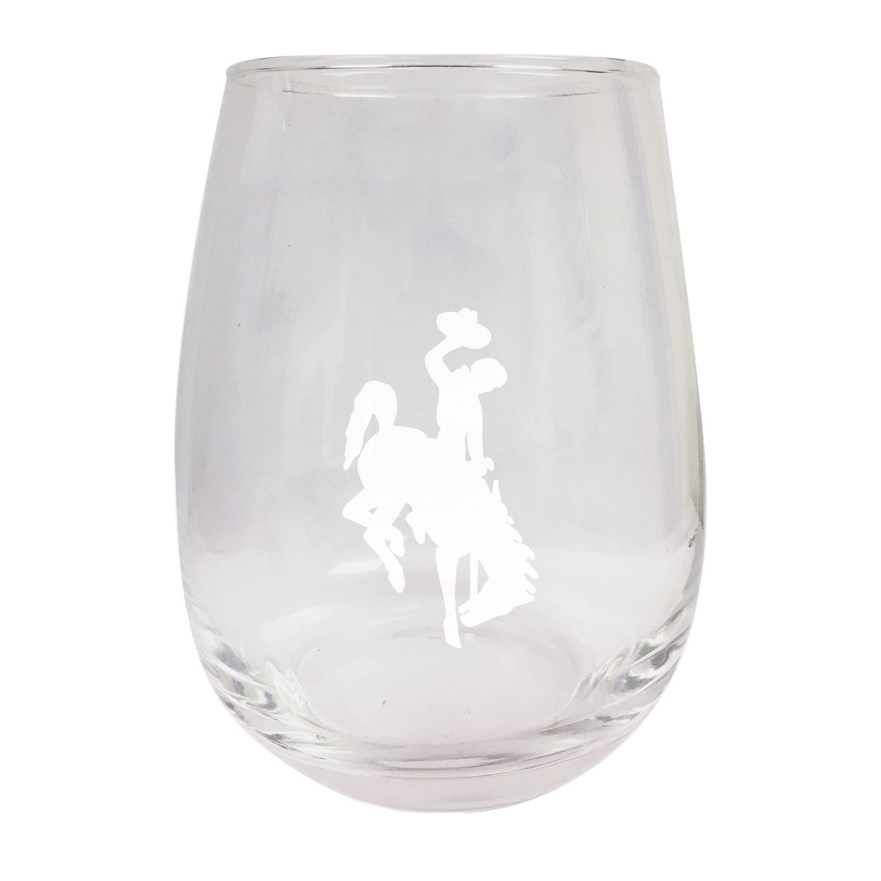 University Of Wyoming Etched Stemless Wine Glass