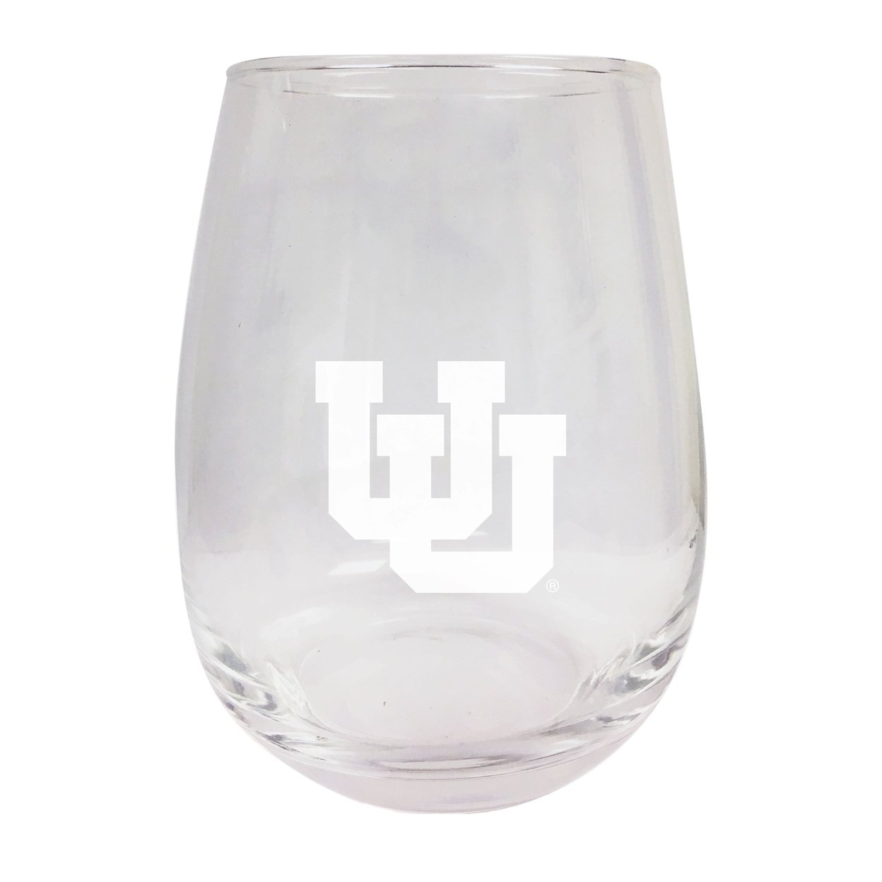 Utah Utes Etched Stemless Wine Glass