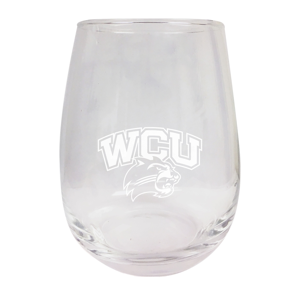 West Carolina University Etched Stemless Wine Glass