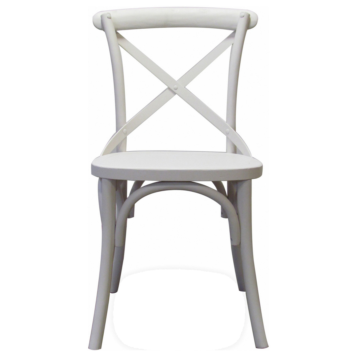 Rhy 20 Inch Armless Side Chairs, Set Of 2, Crossbuck Backrests, Crisp White- Saltoro Sherpi