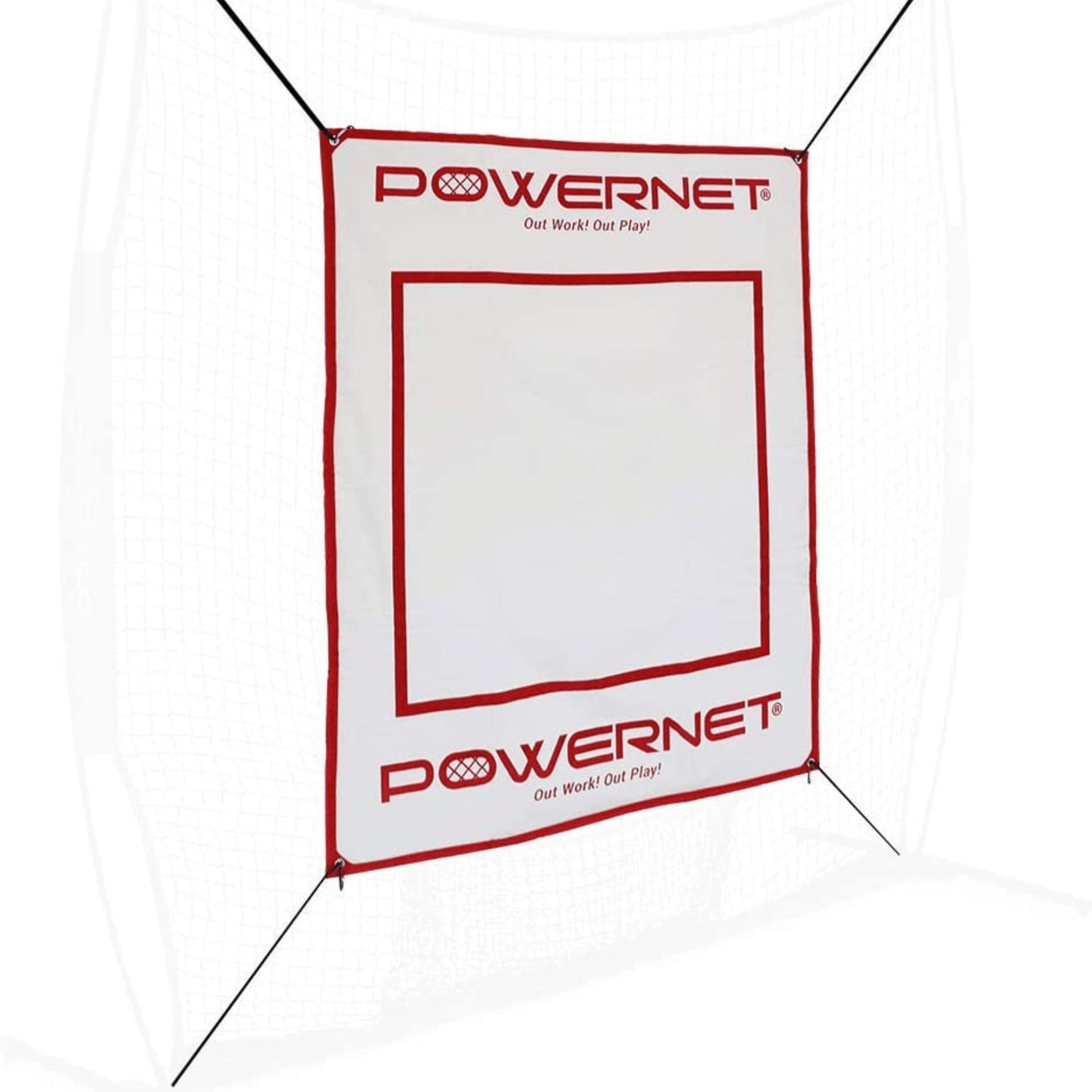 PowerNet Power Pad Canvas Batting Pitching Backstop 46 X 59 Protection Area With Red Strike Zone