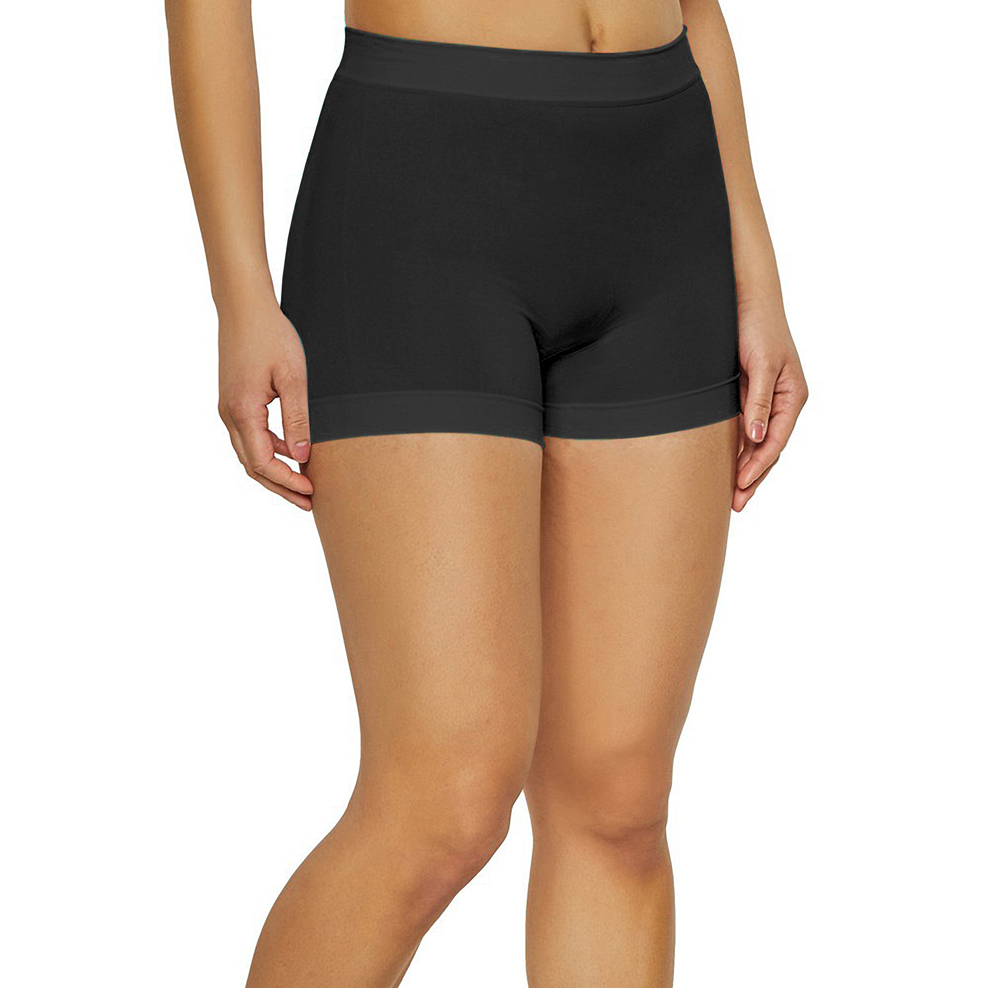 12-Pack Women's High Waisted Biker Bottom Shorts For Yoga Gym Running Ladies Pants - BLACK, L