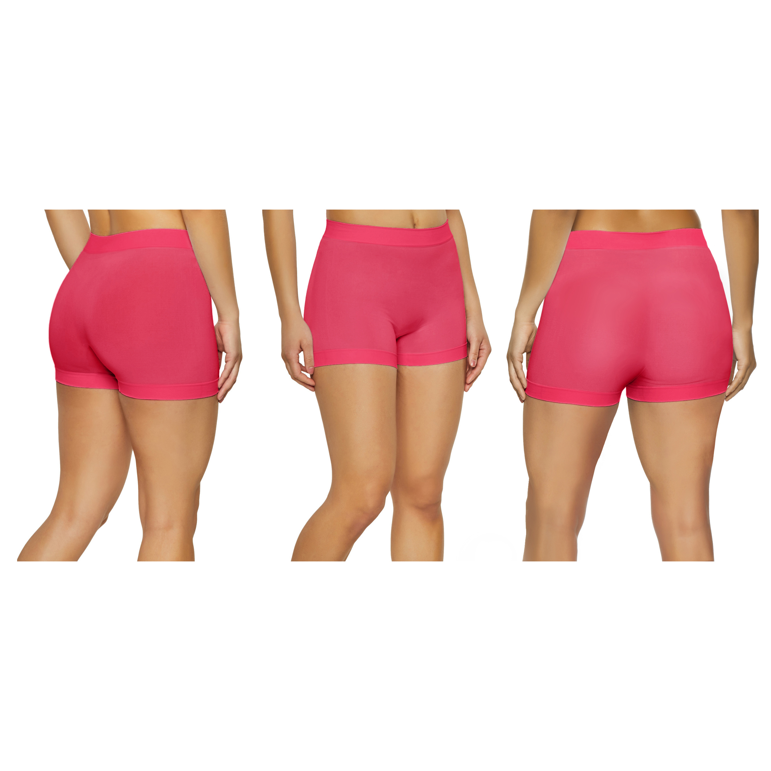 12-Pack Women's High Waisted Biker Bottom Shorts For Yoga Gym Running Ladies Pants - CORAL, L