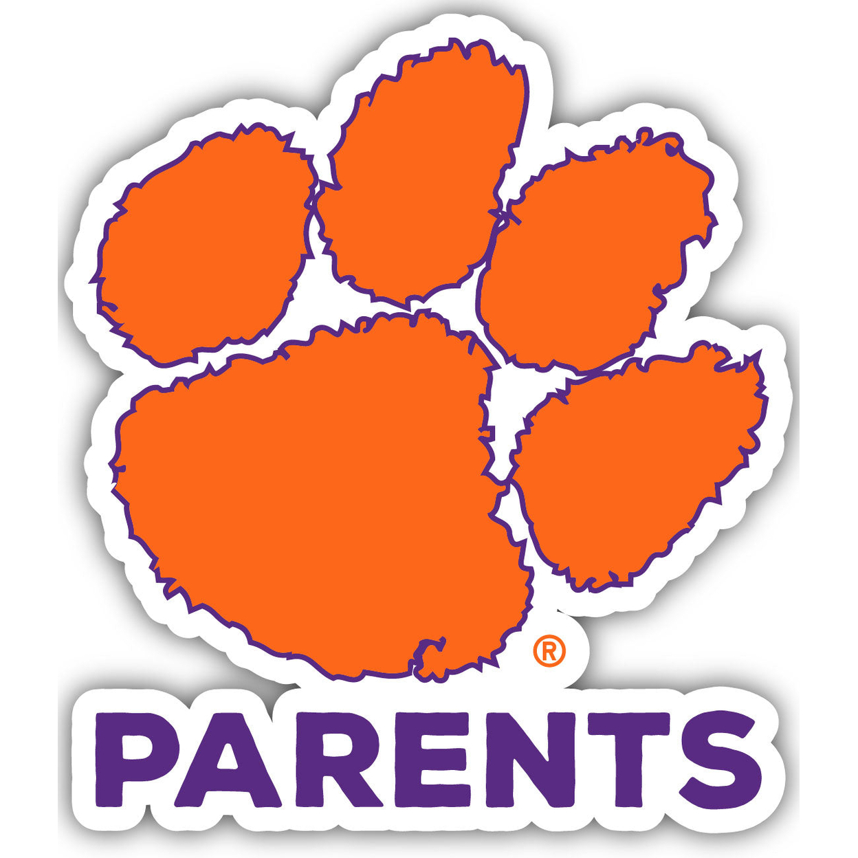 Clemson Tigers 4-Inch Proud Parents Die Cut Decal - Parents Block Font