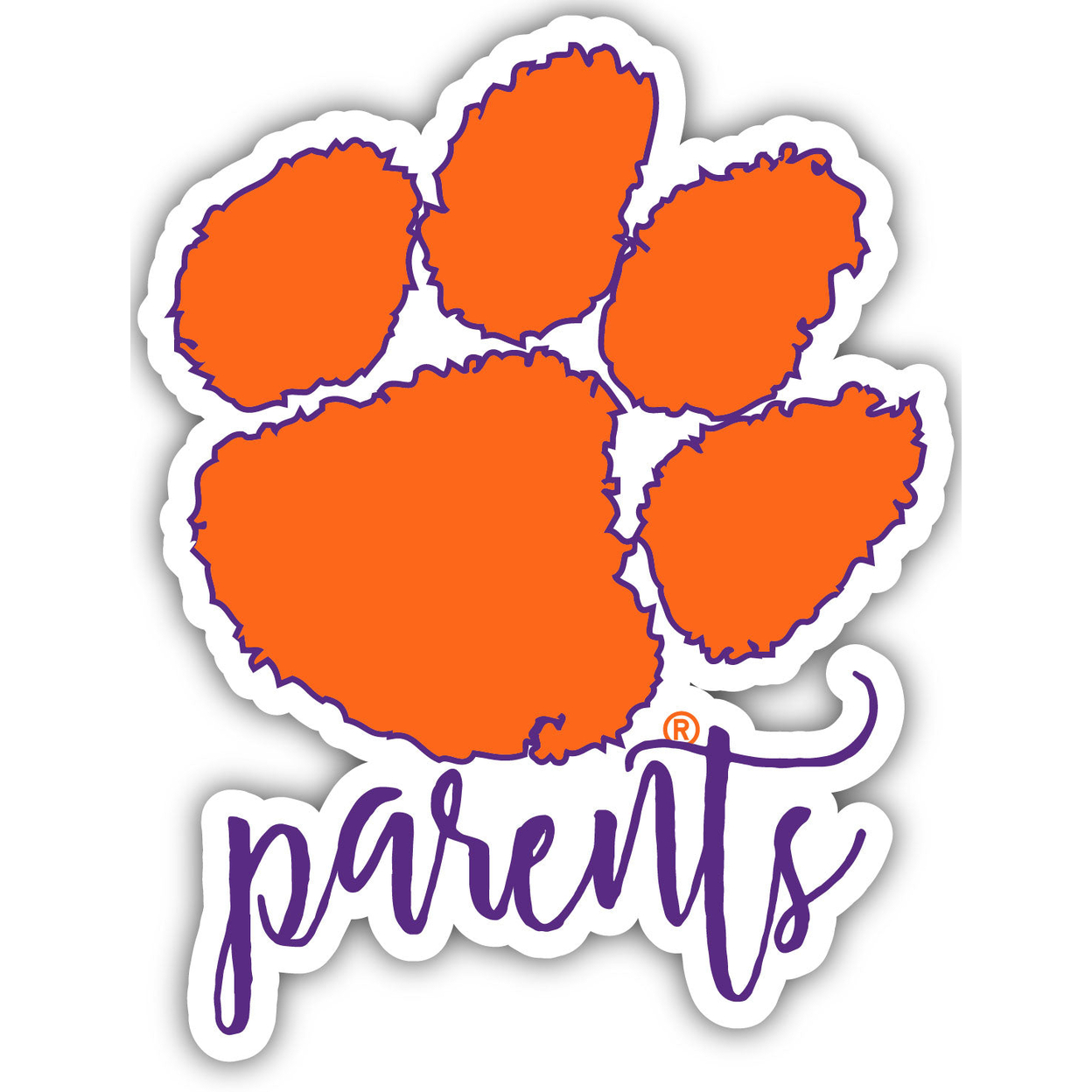 Clemson Tigers 4-Inch Proud Parents Die Cut Decal - Parents Script Font