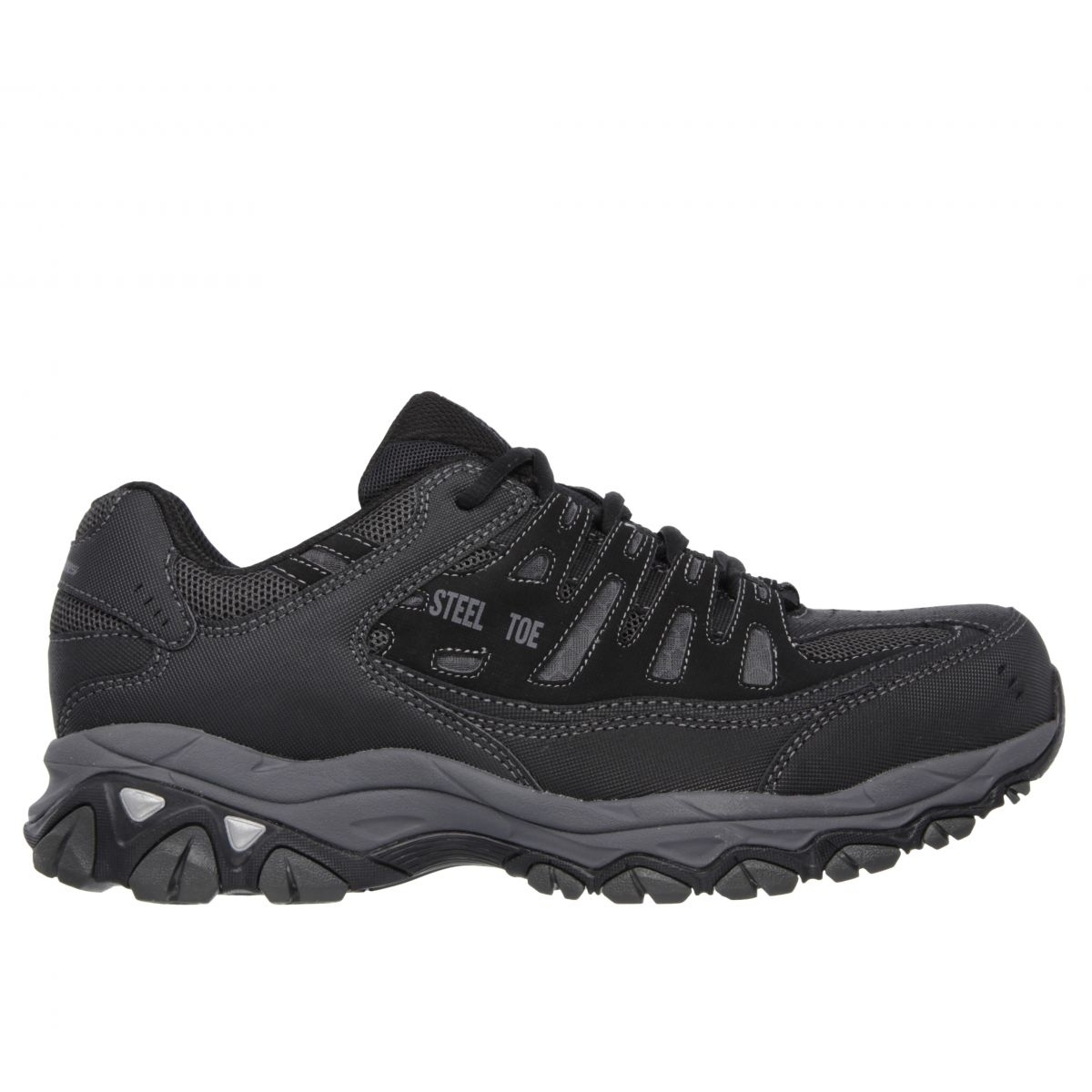 Skechers Men's Cankton-U Industrial Shoe 7 BLACK/CHARCOAL - BLACK/CHARCOAL, 8.5 Wide