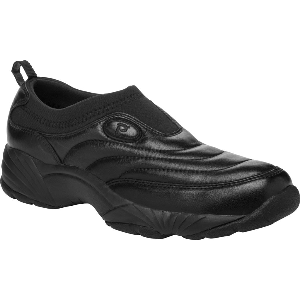 Propet Men's Wash N Wear Slip-On Shoe Black Leather - M3850SBL SR Black Leather - SR Black Leather, 9.5 XX-Wide