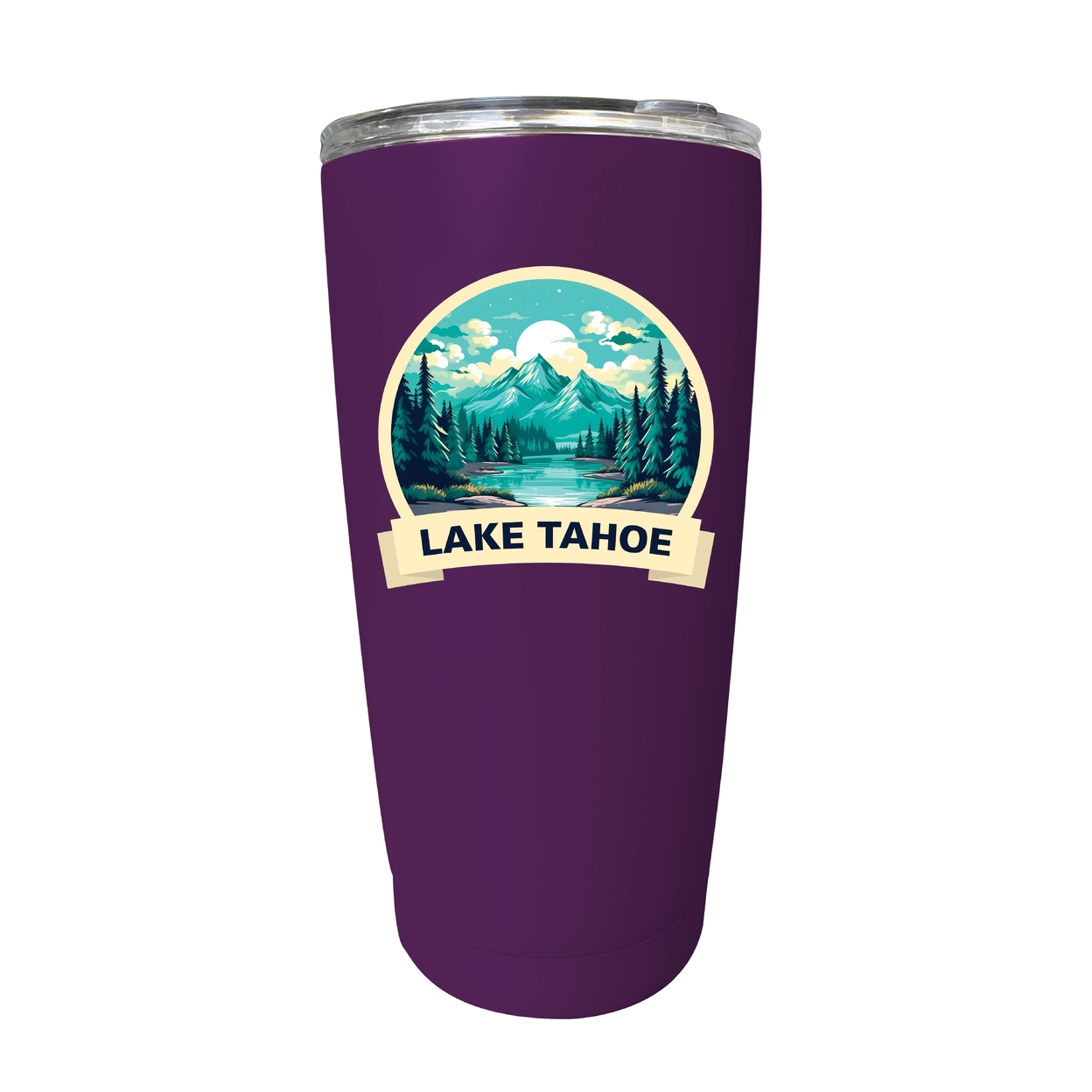 Lake Tahoe California Souvenir 16 Oz Stainless Steel Insulated Tumbler - Purple,,4-Pack