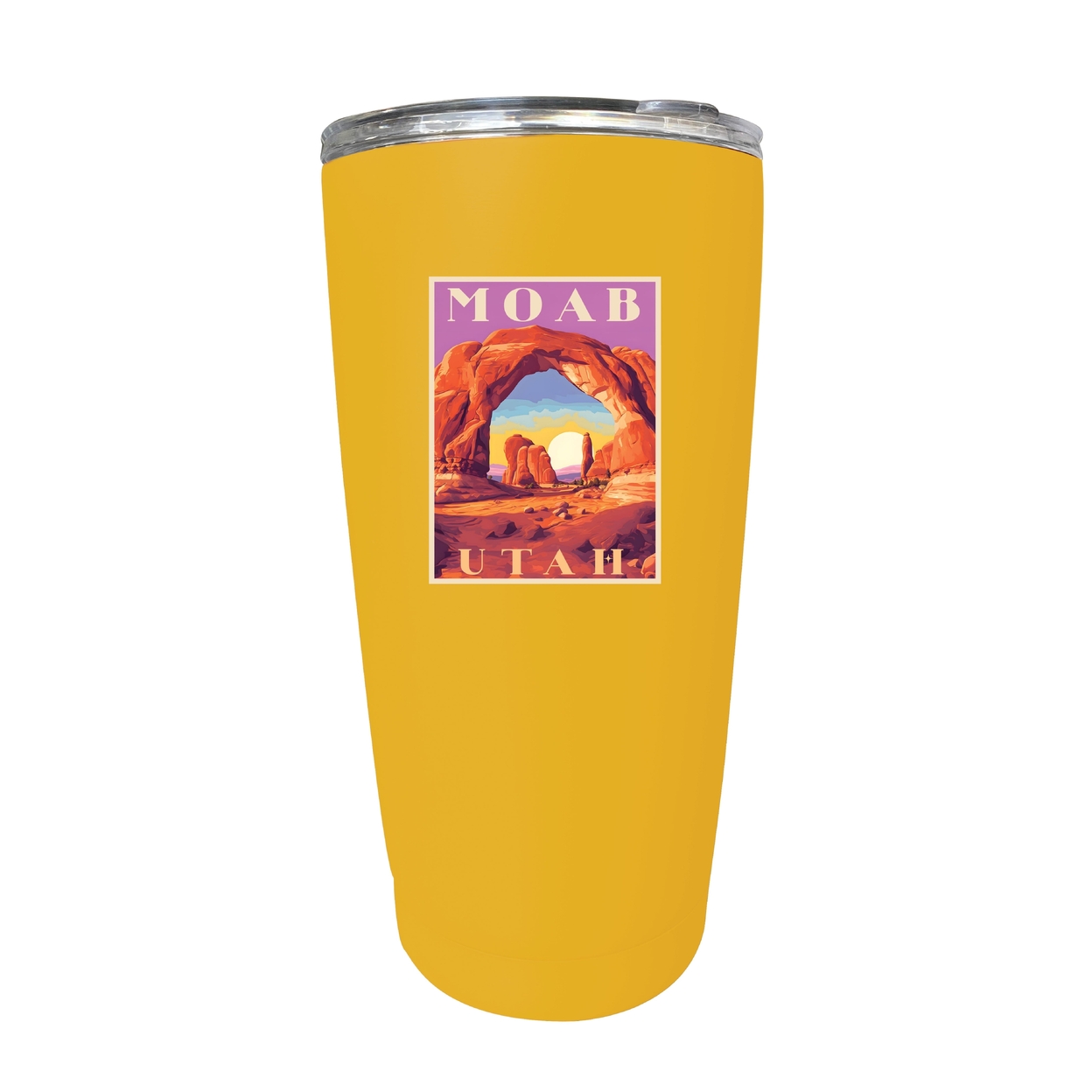 Moab Utah Souvenir 16 Oz Stainless Steel Insulated Tumbler - Yellow,,4-Pack