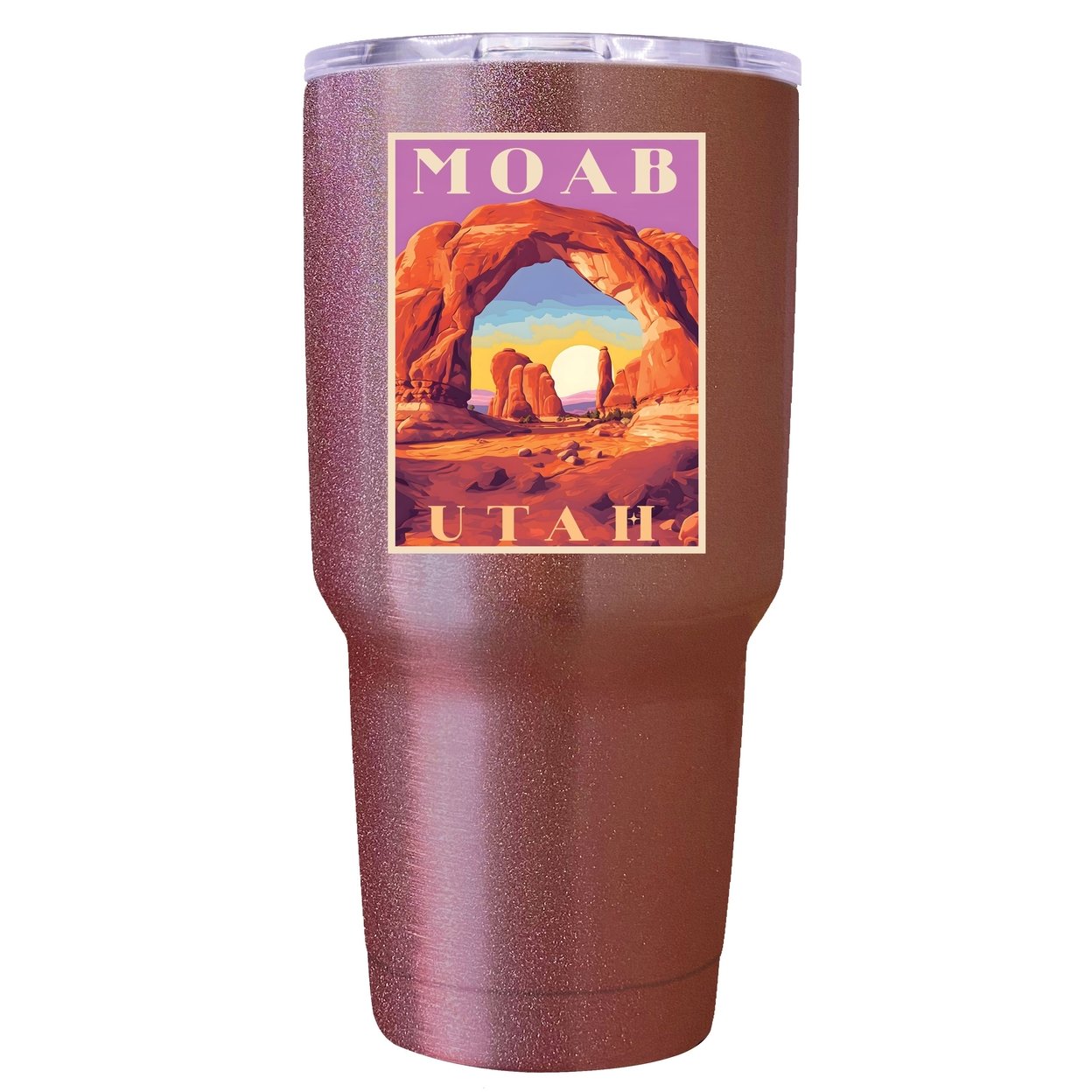 Moab Utah Souvenir 24 Oz Insulated Stainless Steel Tumbler - Rose Gold,,Single