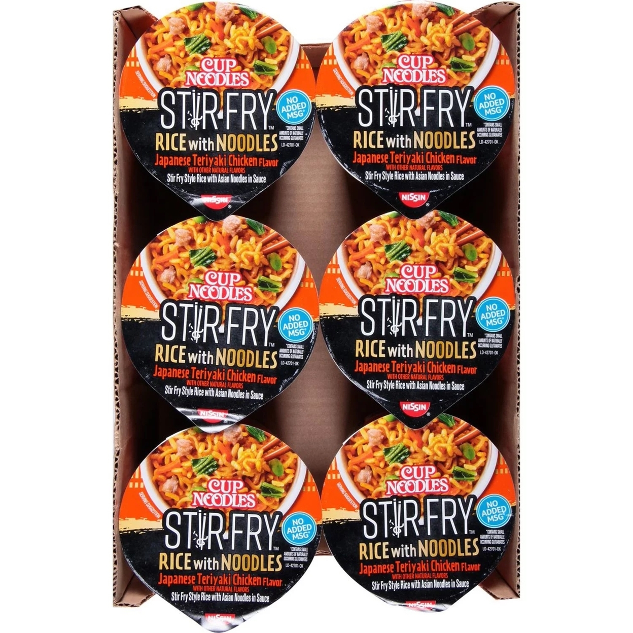 Nissin Stir Fry Rice With Teriyaki Chicken Cup Noodles, 2.75 Ounce (Pack Of 6)