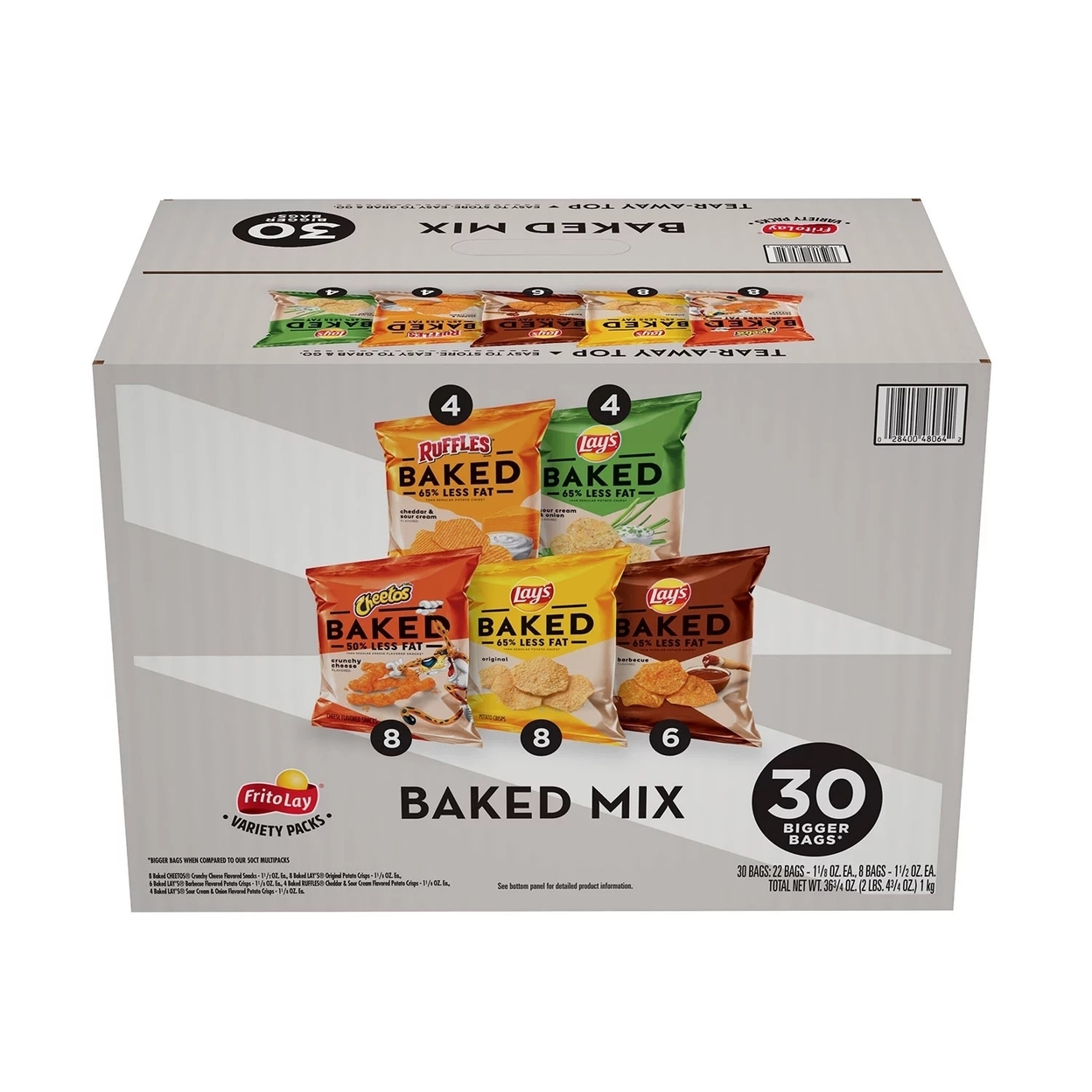 Frito-Lay Baked Snacks Variety Pack Mix Cube, Cheetos, Lays, Ruffles (30 Count)