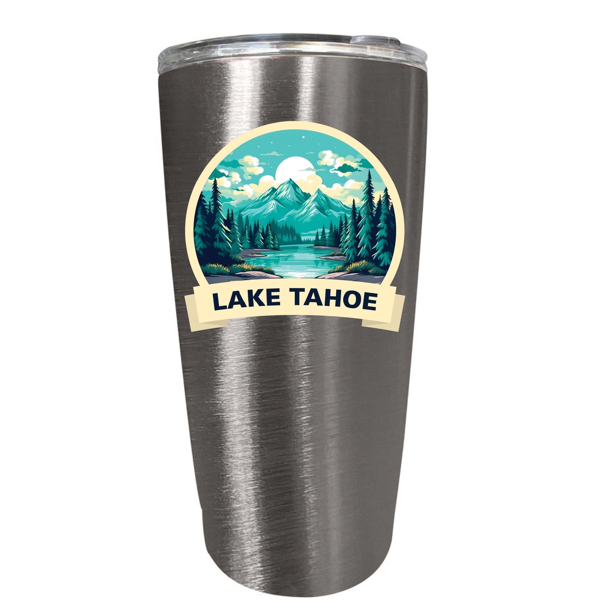 Lake Tahoe California Souvenir 16 Oz Stainless Steel Insulated Tumbler - Black,,Single
