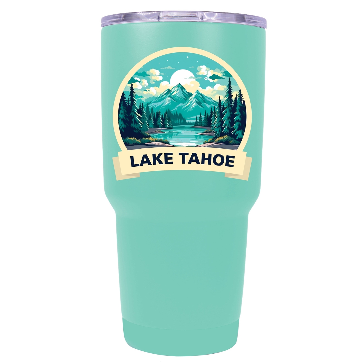 Lake Tahoe California Souvenir 24 Oz Insulated Stainless Steel Tumbler - White,,4-Pack