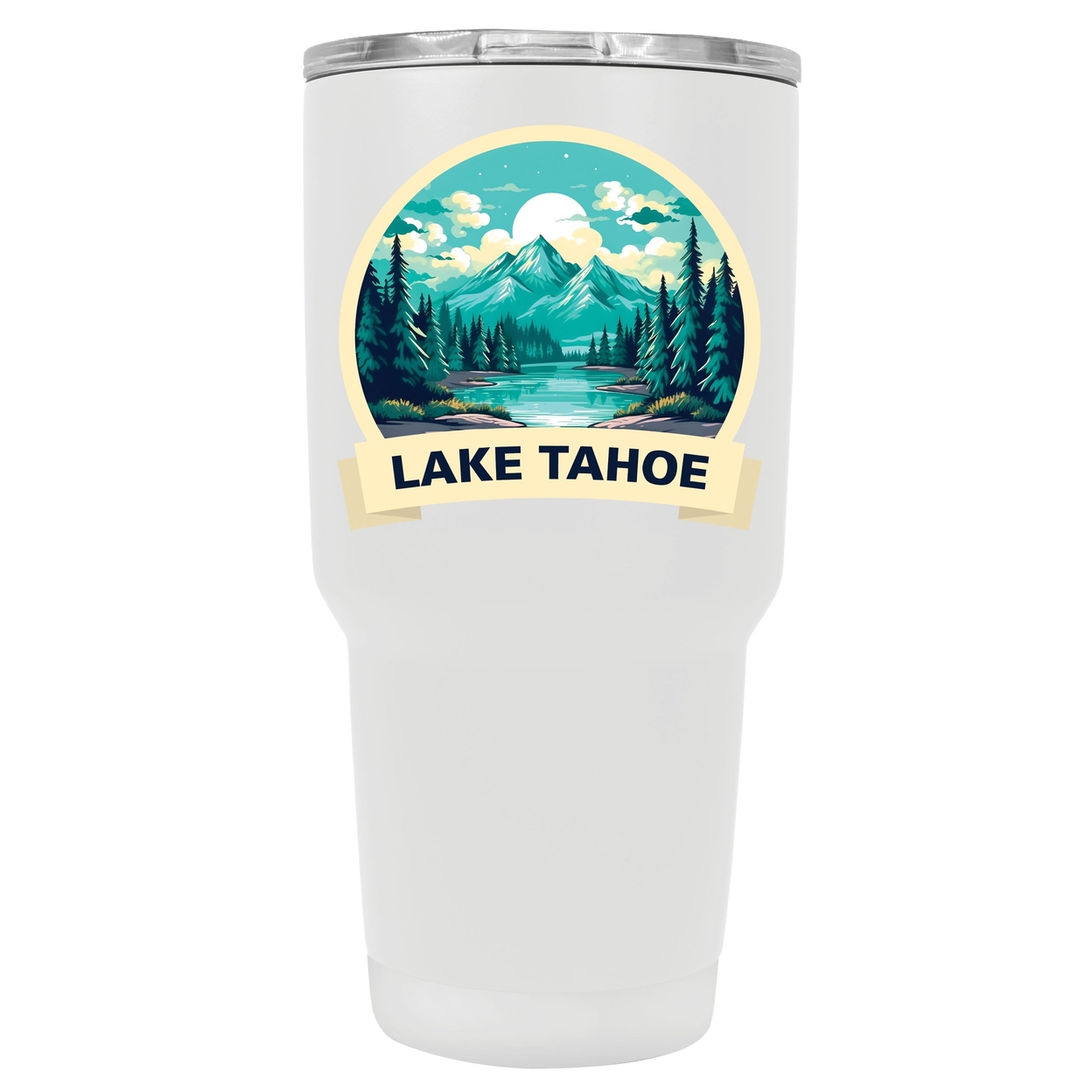Lake Tahoe California Souvenir 24 Oz Insulated Stainless Steel Tumbler - White,,Single