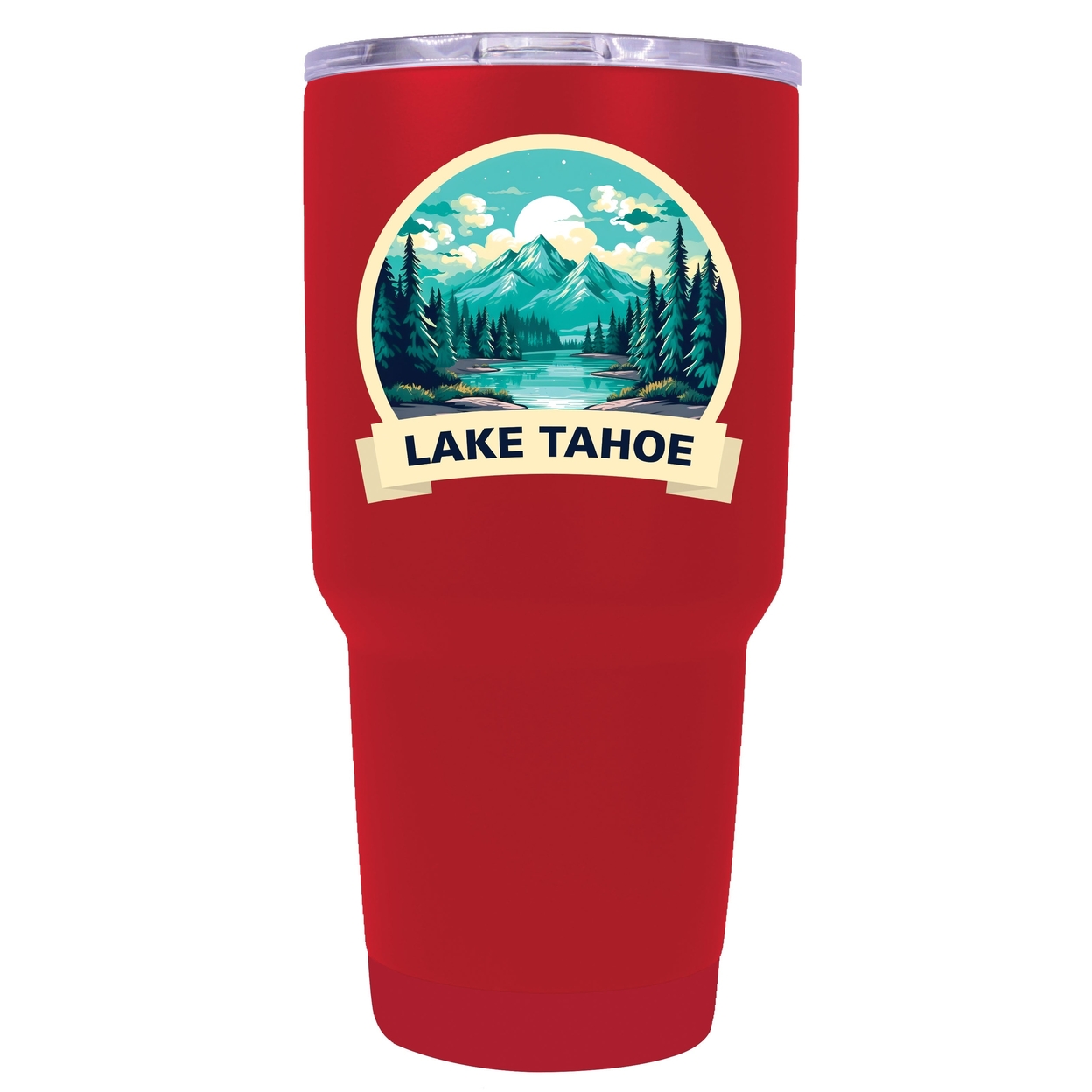 Lake Tahoe California Souvenir 24 Oz Insulated Stainless Steel Tumbler - Red,,Single