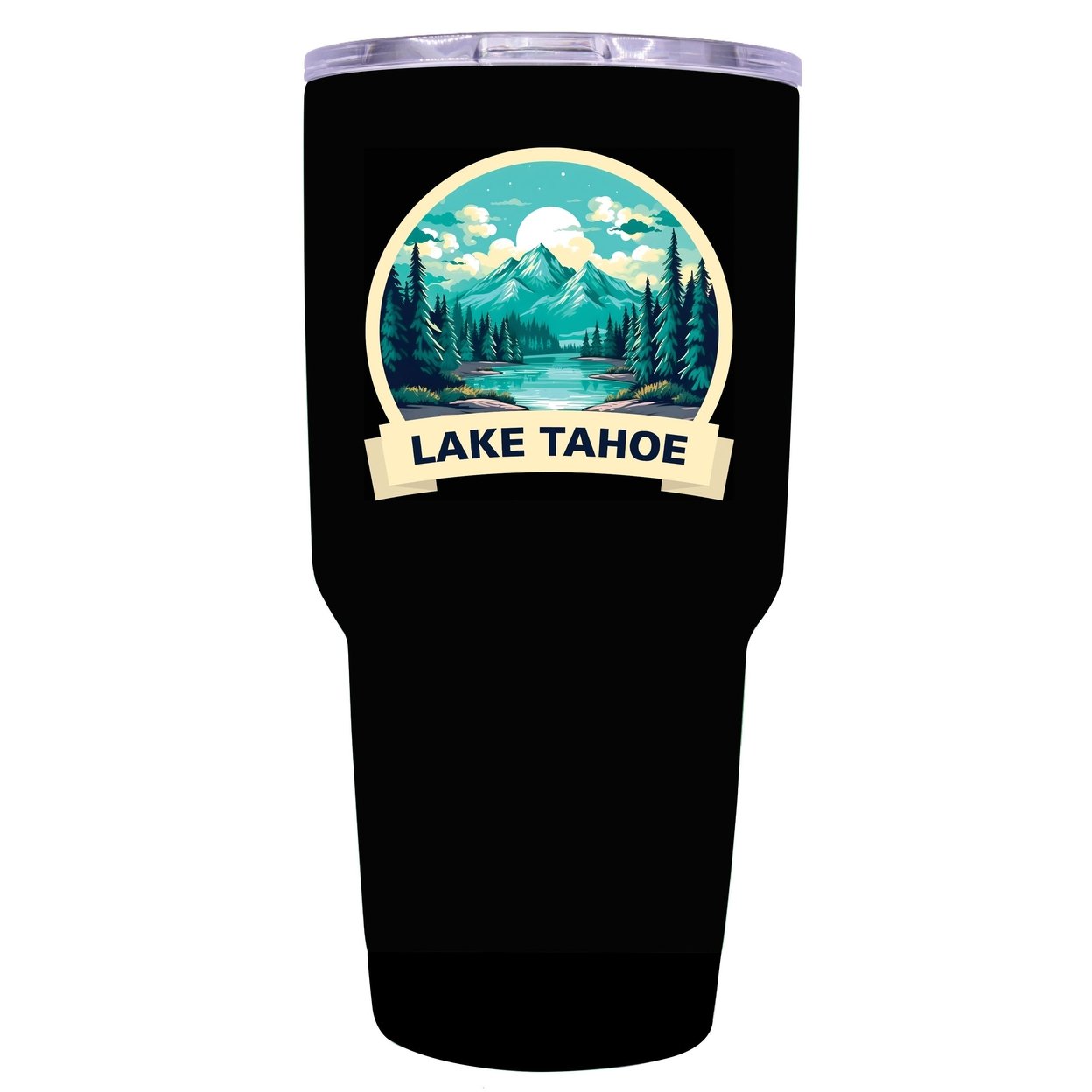 Lake Tahoe California Souvenir 24 Oz Insulated Stainless Steel Tumbler - Black,,Single