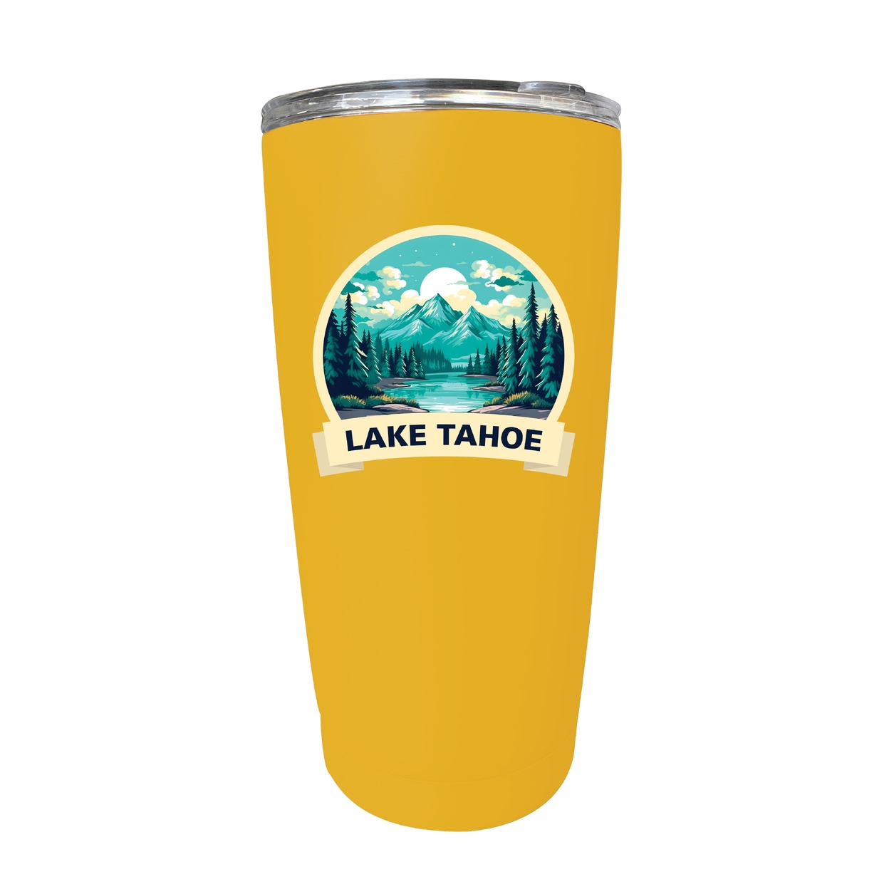 Lake Tahoe California Souvenir 16 Oz Stainless Steel Insulated Tumbler - Yellow,,Single