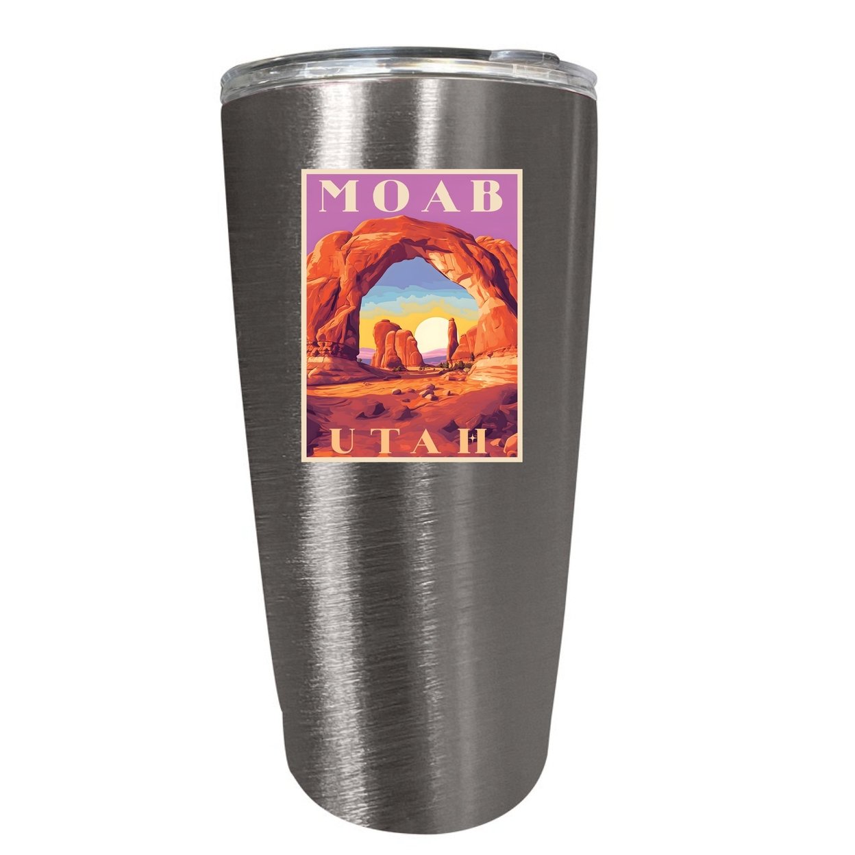 Moab Utah Souvenir 16 Oz Stainless Steel Insulated Tumbler - Stainless Steel,,Single