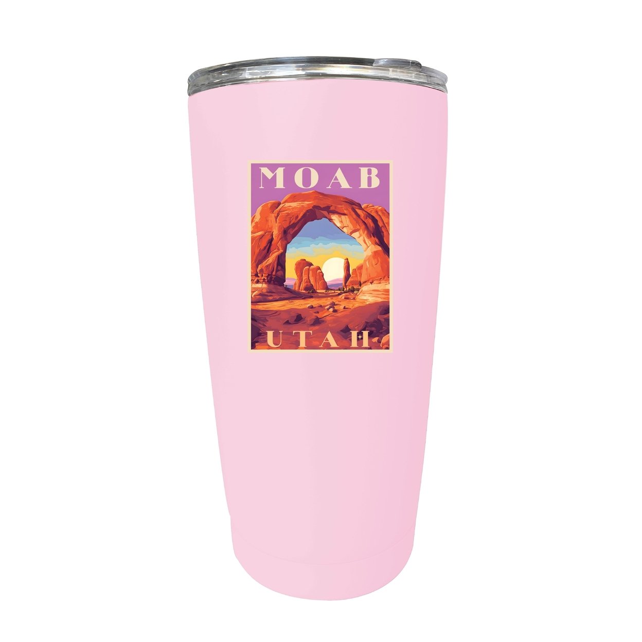Moab Utah Souvenir 16 Oz Stainless Steel Insulated Tumbler - Pink,,2-Pack