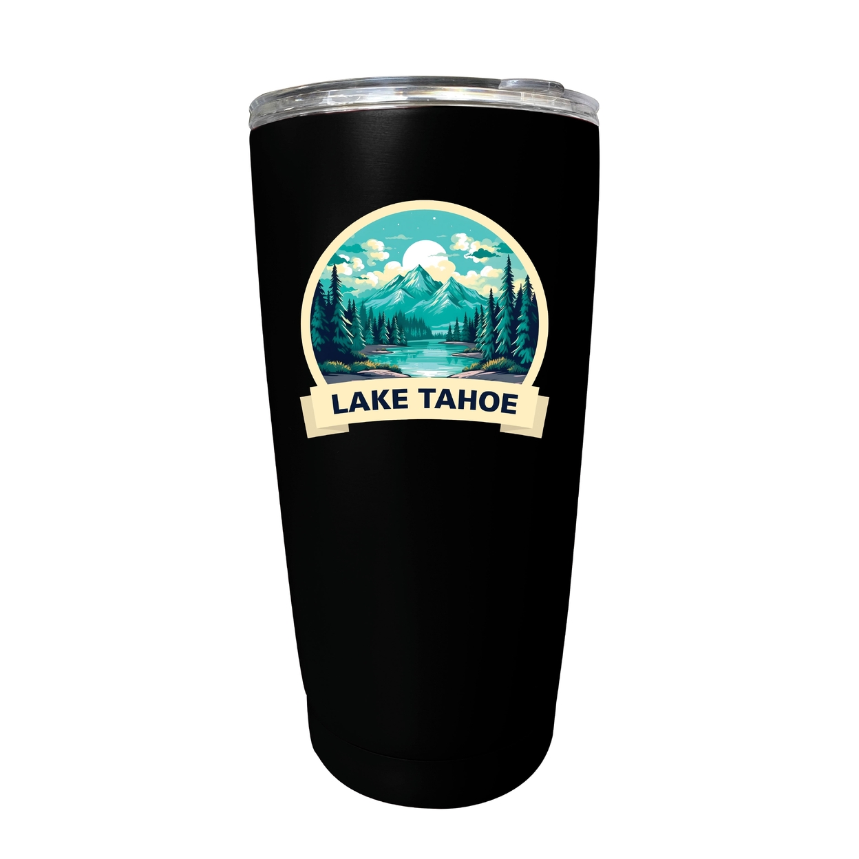Lake Tahoe California Souvenir 16 Oz Stainless Steel Insulated Tumbler - Black,,2-Pack