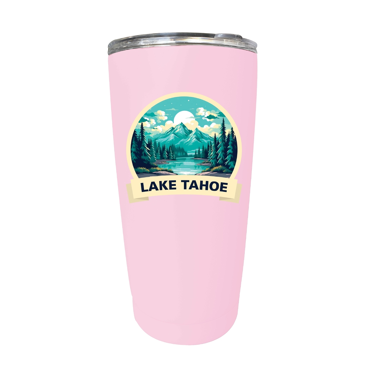Lake Tahoe California Souvenir 16 Oz Stainless Steel Insulated Tumbler - Pink,,4-Pack
