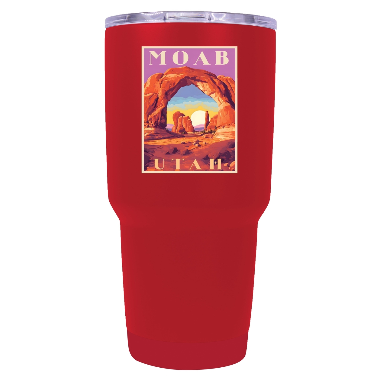 Moab Utah Souvenir 24 Oz Insulated Stainless Steel Tumbler - Red,,4-Pack