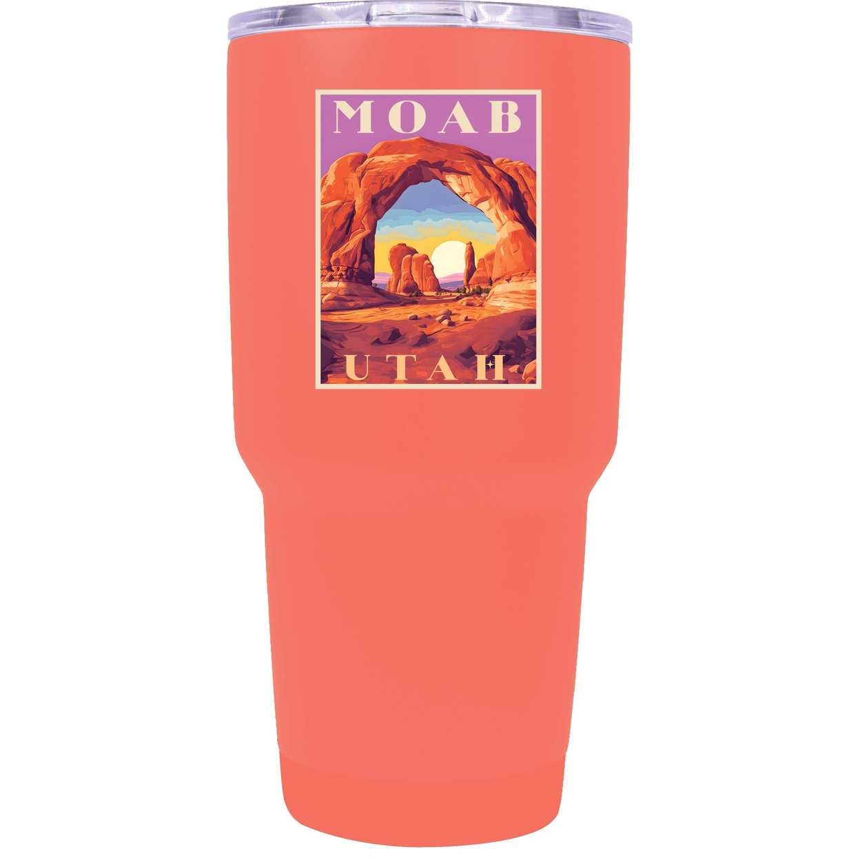 Moab Utah Souvenir 24 Oz Insulated Stainless Steel Tumbler - Coral,,Single