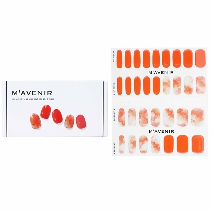 Mavenir Nail Sticker (Orange) - # Marmalade Marble Nail 32pcs