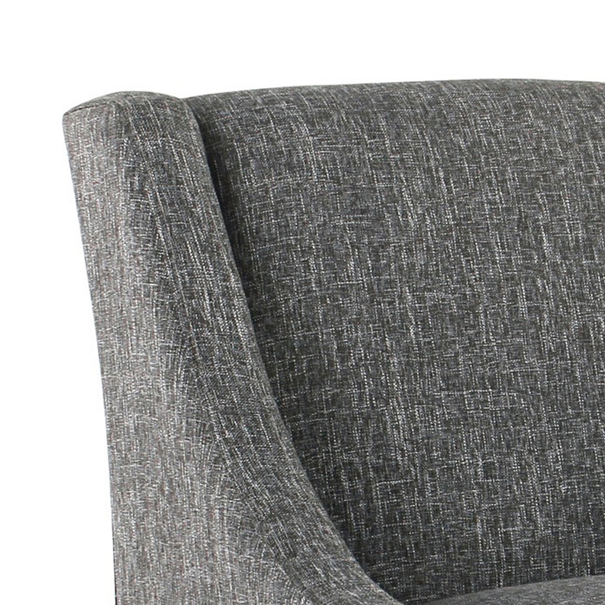 Fabric Upholstered Wooden Accent Chair With Swooping Arms And Nail Head Trim, Gray And Brown- Saltoro Sherpi