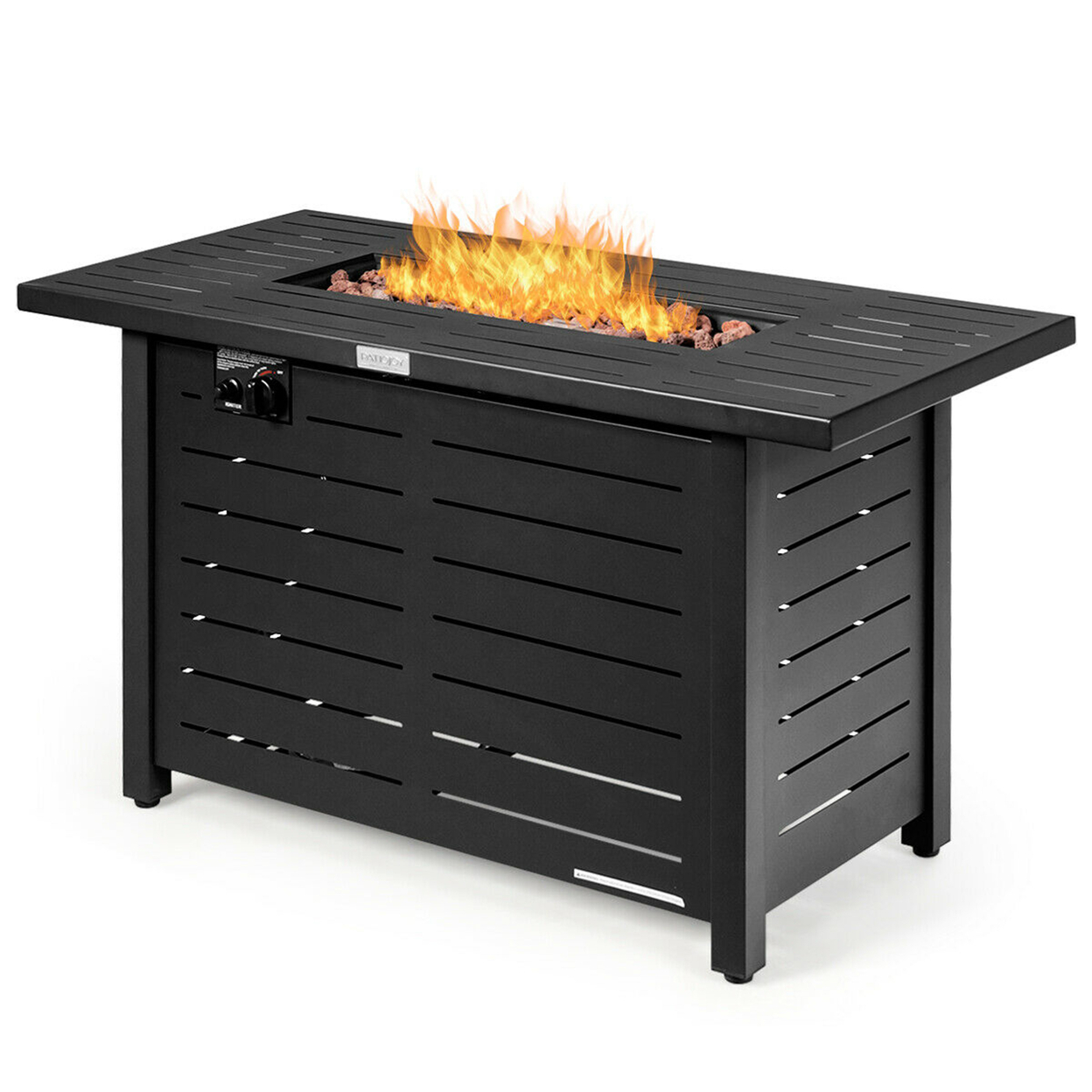 42'' Rectangular Propane Gas Fire Pit 60,000 Btu Heater Outdoor Table W/ Cover