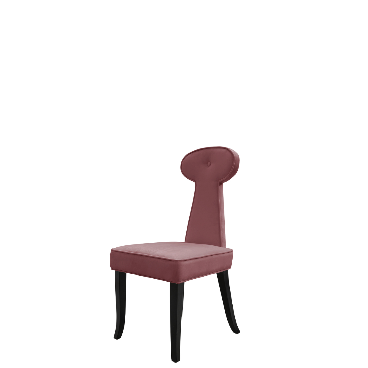 Iconic Home Sasha Dining Side Chair Velvet Upholstered Pawn Shaped Seat Back Tapered Espresso Finish Wood Legs (Set Of 2) - Black