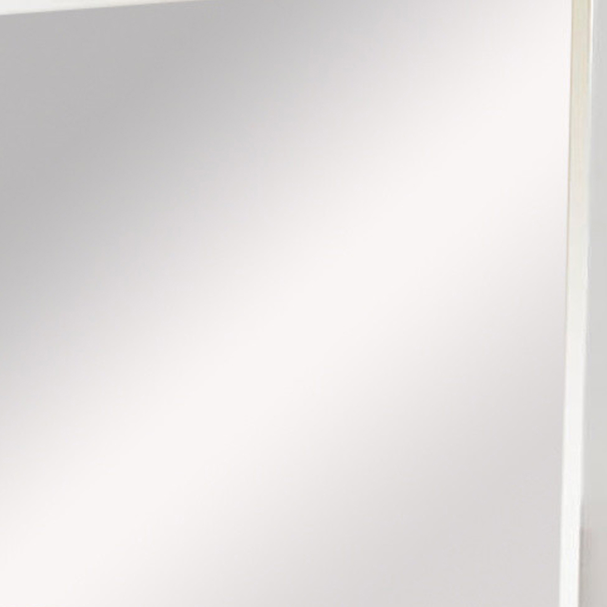 Wall Mirror With Rectangular Frame And Raised Edges, White- Saltoro Sherpi