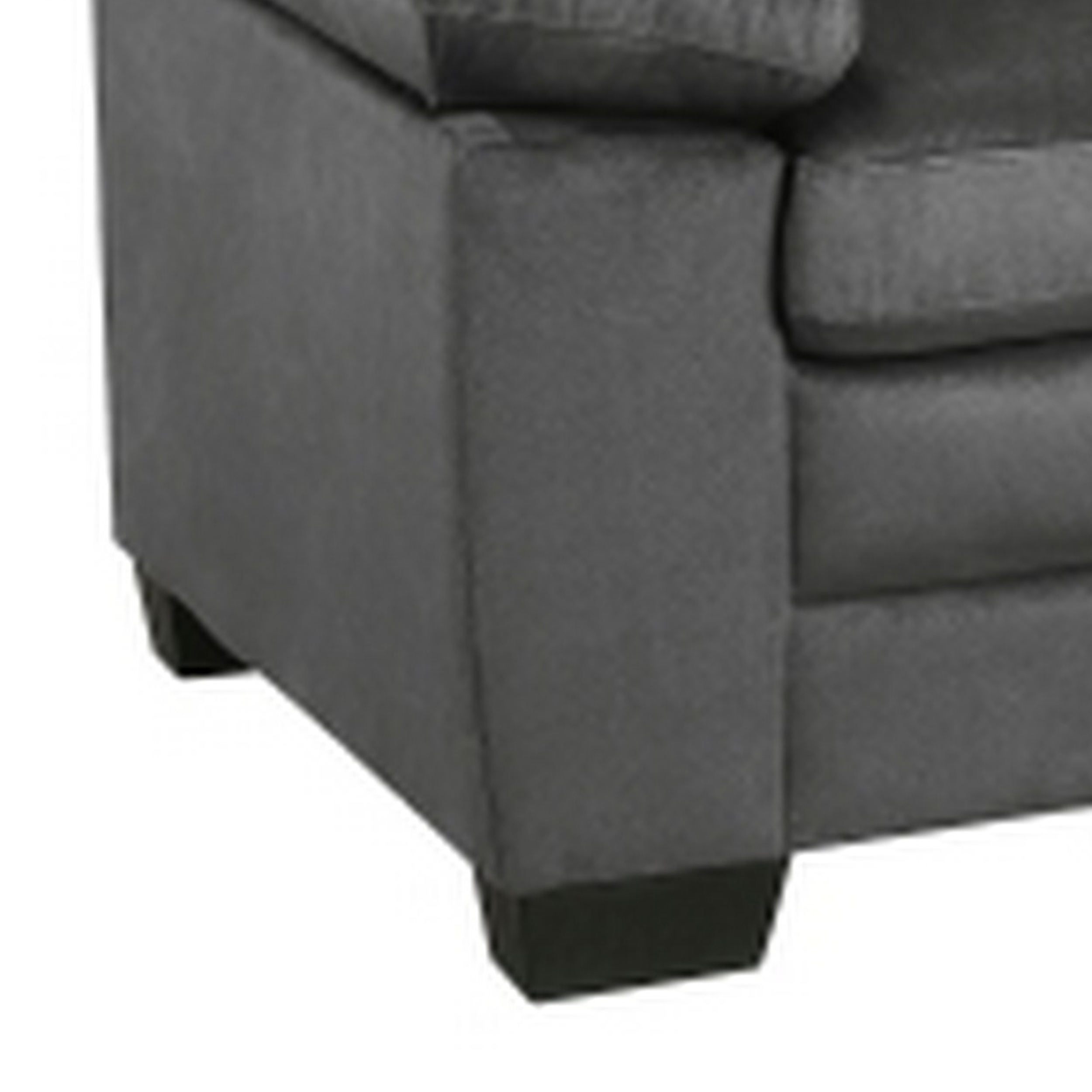 Kein 41 Inch Armchair, Dark Gray Fabric, Pillow Armrests, Tufted Backrest- Saltoro Sherpi