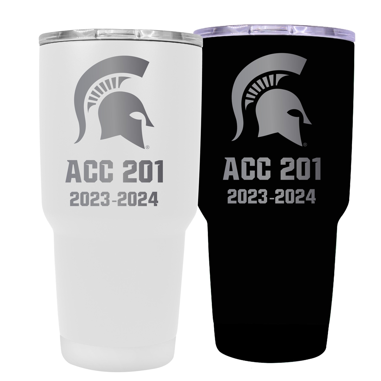 Michigan State Spartans Etched 24 Oz Stainless Steel Tumbler Custom - Black