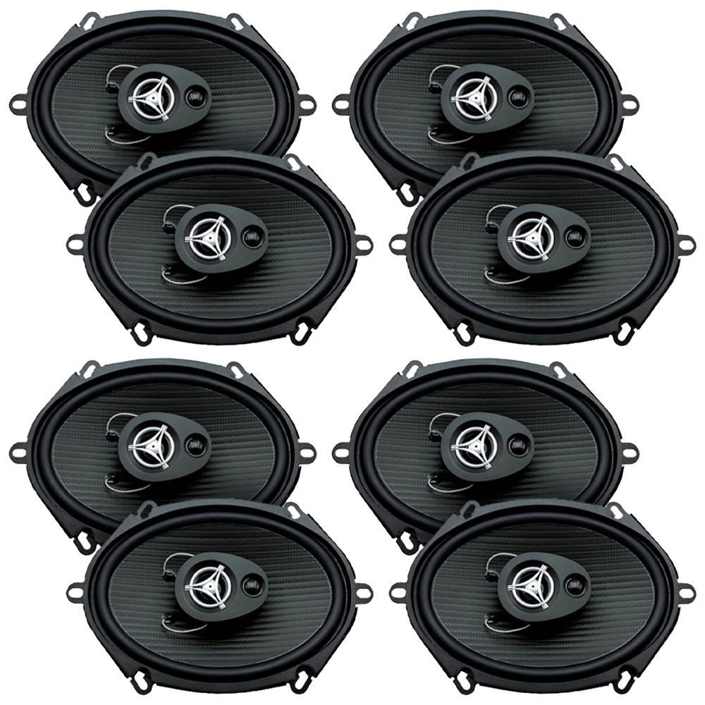 Pack Of (4) Power Acoustik EF-573 500 Watts 5 X 7 3-Way Coaxial Car Audio Speakers 5x7