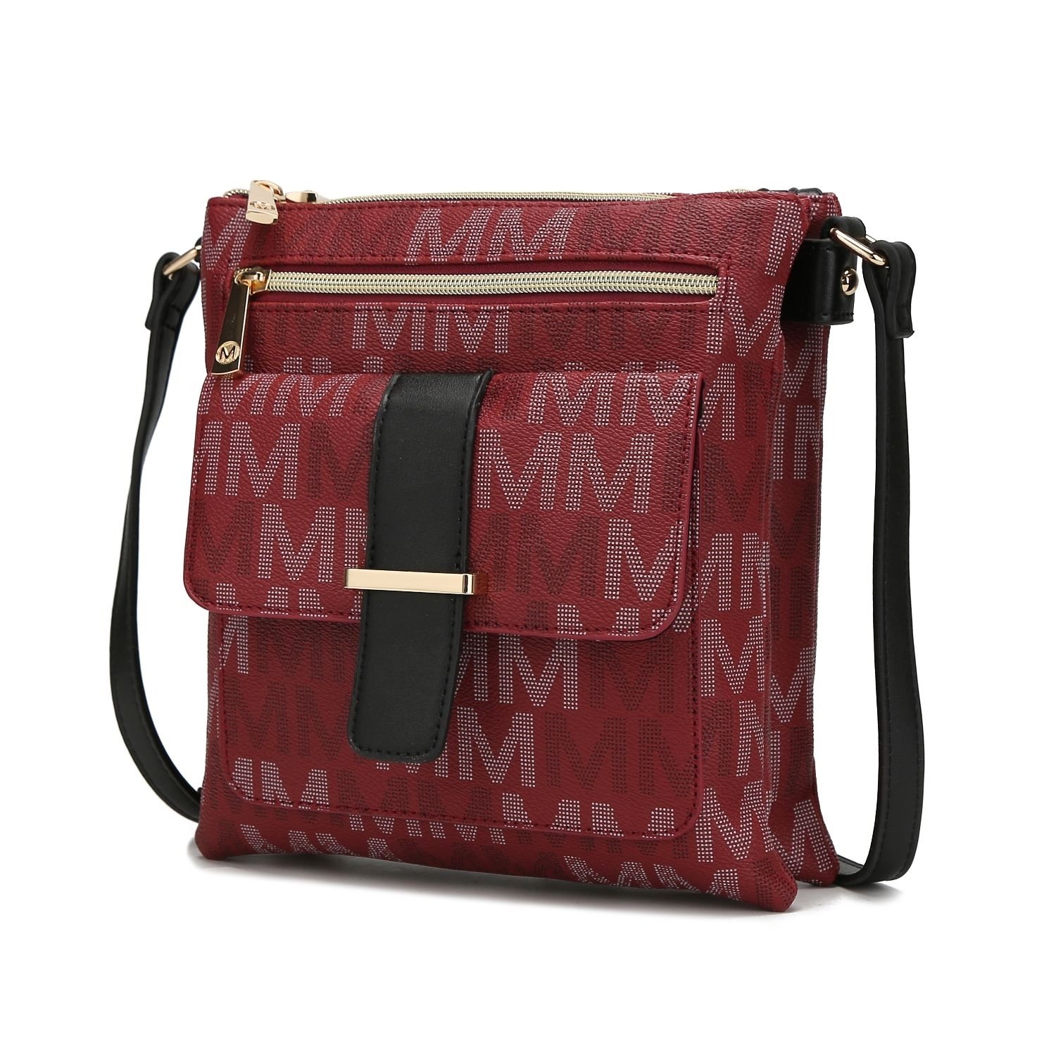 MKF Collection Jeni Signature Crossbody Handbag By Mia K. - Burgundy